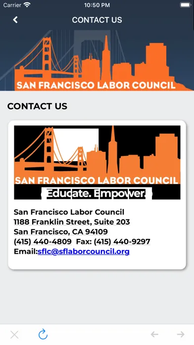 Captures d'écran de SF Labor Council