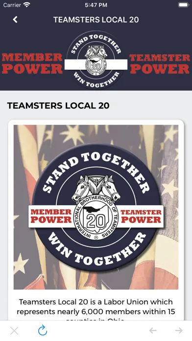 Tangkapan layar Teamsters Local 20