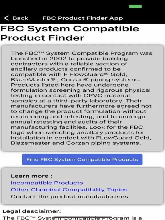 FBC System Compatible Program iPad  سکرین شاٹس