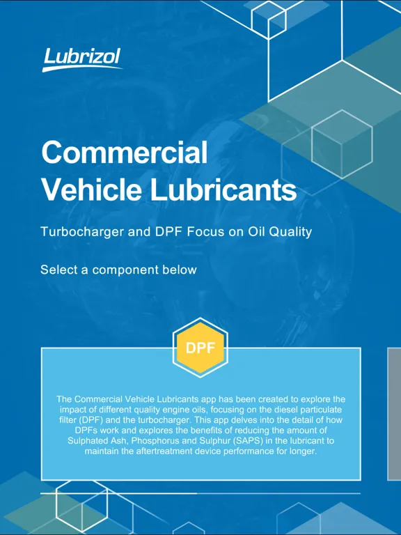 Capturas de tela do Commercial Vehicle Lubricants iPad 