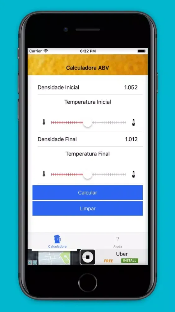 ภาพหน้าจอของ Calculadora ABV Cervejeiro