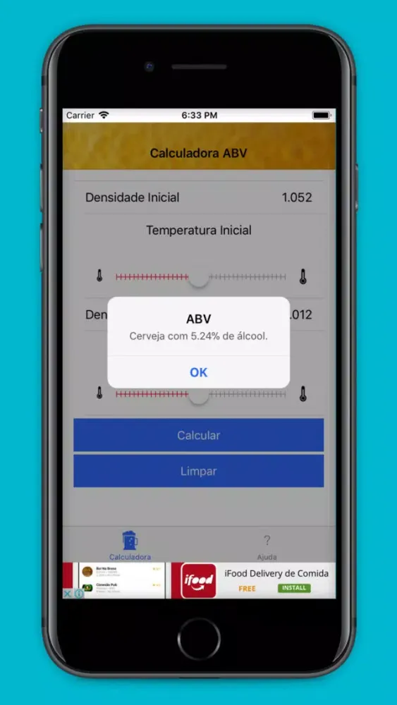 ภาพหน้าจอของ Calculadora ABV Cervejeiro