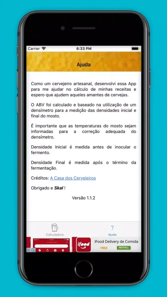 ภาพหน้าจอของ Calculadora ABV Cervejeiro