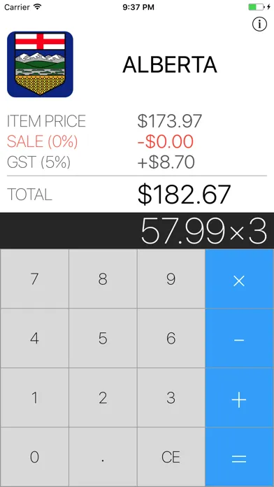 Sales Tax Calculator - Canada Screenshots