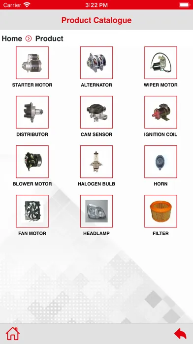 Capturas de tela do Lucas TVS Product Catalogue