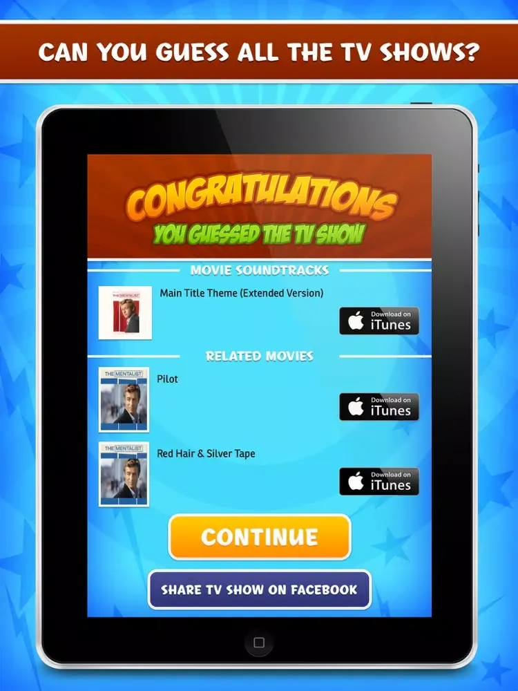 ภาพหน้าจอของ TV Show Music Quiz - Guess the Popular TV Series from Pictures, Posters and Songs iPad 