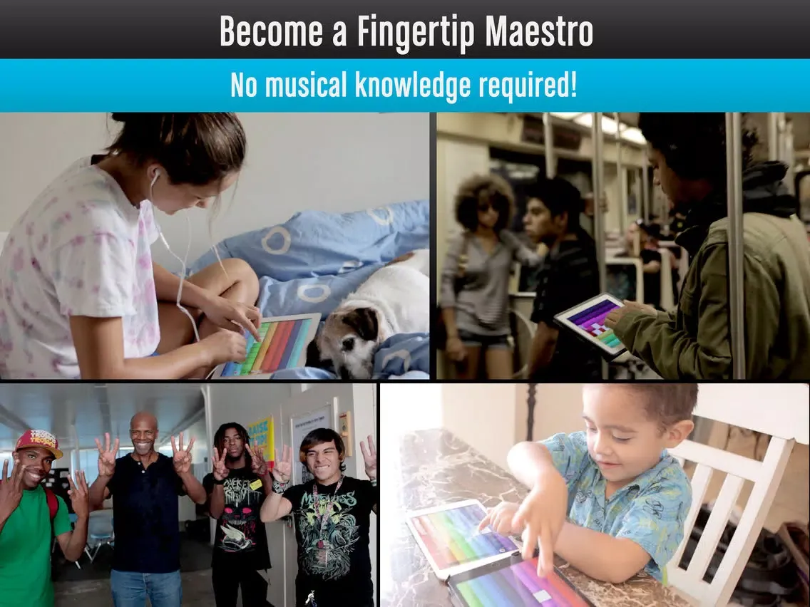 Fingertip Maestro - Play piano chords, learn best guitar, fun drums, great music keyboard. Compose, share, record & export tagged HD PRO audio. iPad  स्क्रीनशॉट