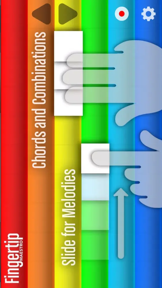 Fingertip Maestro - Play piano chords, learn best guitar, fun drums, great music keyboard. Compose, share, record & export tagged HD PRO audio. स्क्रीनशॉट