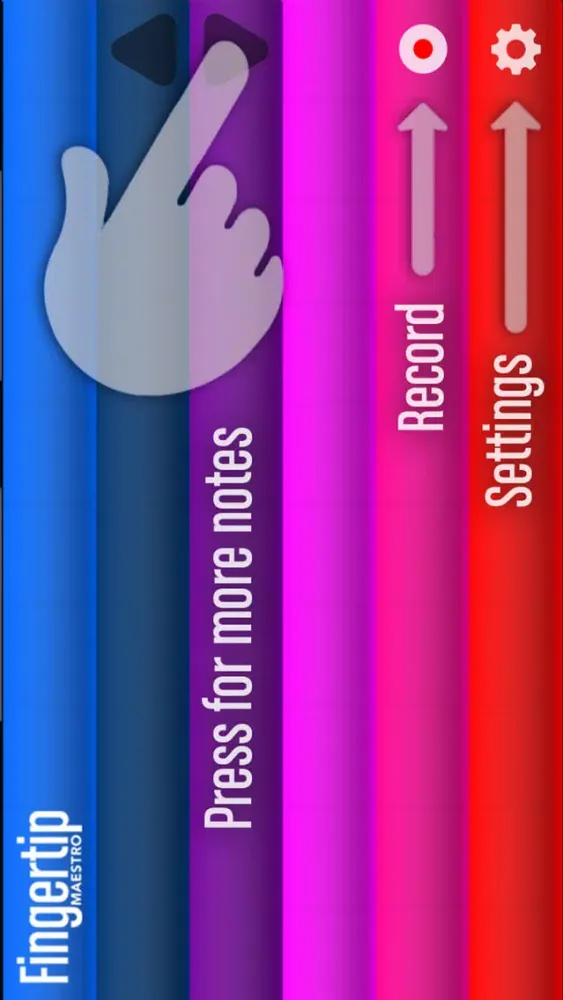 Fingertip Maestro - Play piano chords, learn best guitar, fun drums, great music keyboard. Compose, share, record & export tagged HD PRO audio. स्क्रीनशॉट