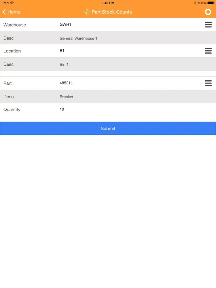Lucity Warehouse 1.0 iPad  스크린샷