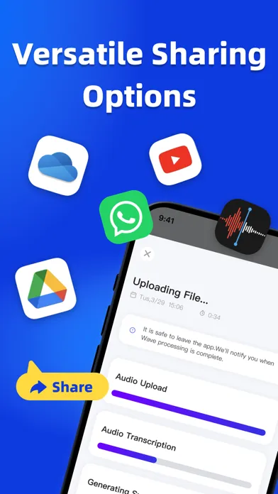 Tangkapan skrin MemoWave-Transcribe Voice Note