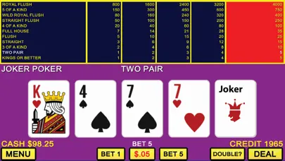 Tangkapan skrin Joker's Wild Video Poker Casino