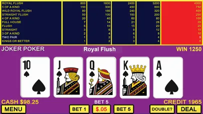 Tangkapan skrin Joker's Wild Video Poker Casino