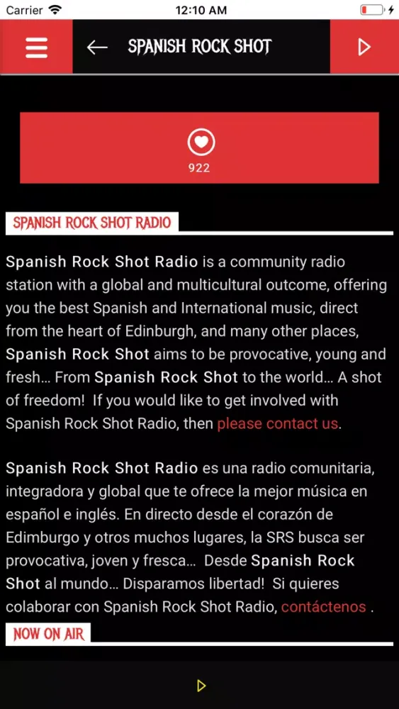 SRS - SPANISH ROCK SHOT RADIO Screenshots
