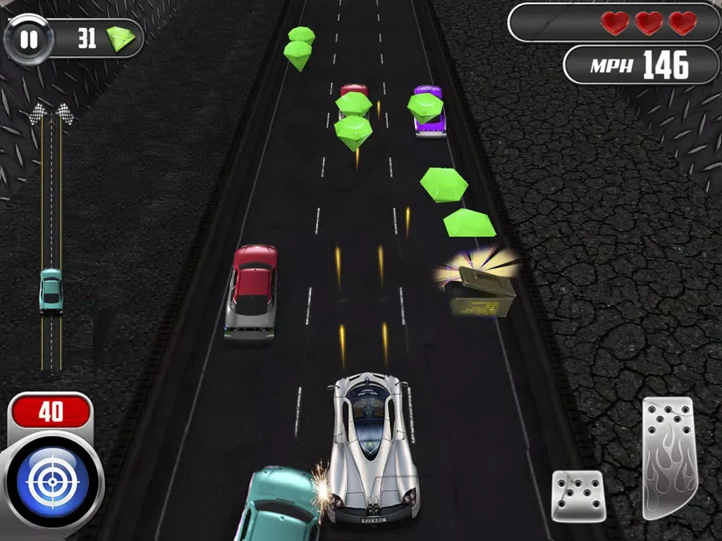 Tangkapan skrin 3D Car Motor-Racing Chase Race - Real Traffic Driving Racer Simulator Game iPad 