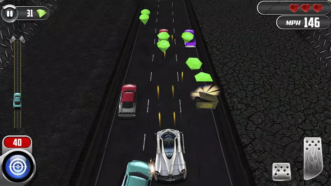 Tangkapan skrin 3D Car Motor-Racing Chase Race - Real Traffic Driving Racer Simulator Game