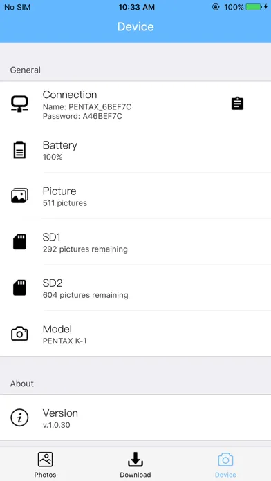 PentaxPhotoSync سکرین شاٹس