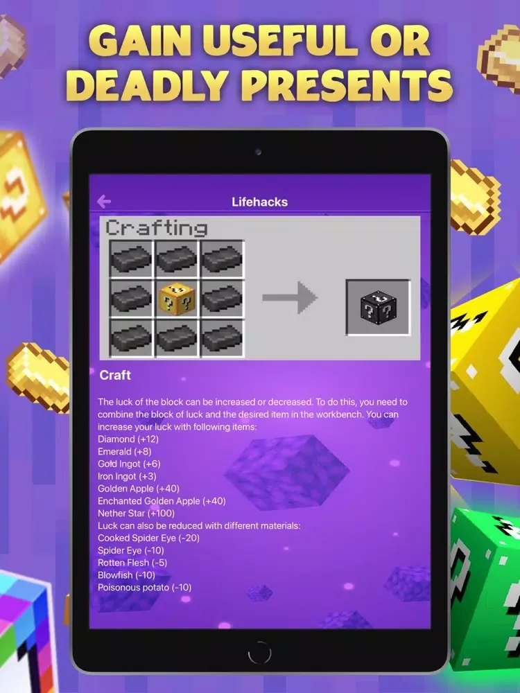 Lucky Block Mods for Minecraft iPad  سکرین شاٹس