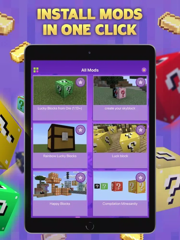 Lucky Block Mods for Minecraft iPad  سکرین شاٹس