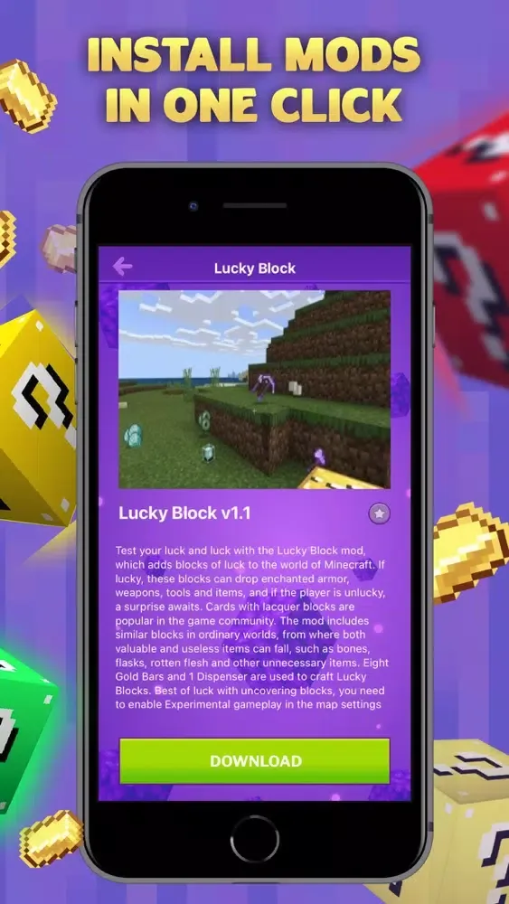 Lucky Block Mods for Minecraft سکرین شاٹس