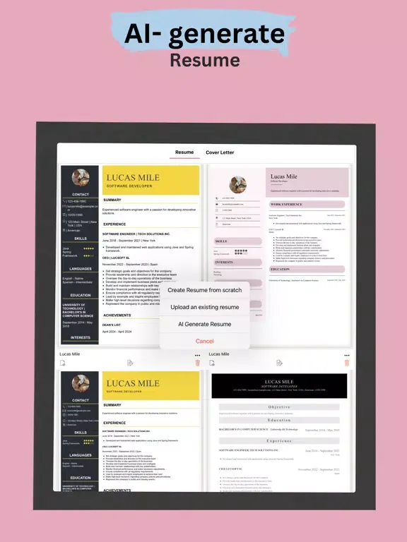 Resume Maker:AI resume builder iPad स्क्रीनशॉट