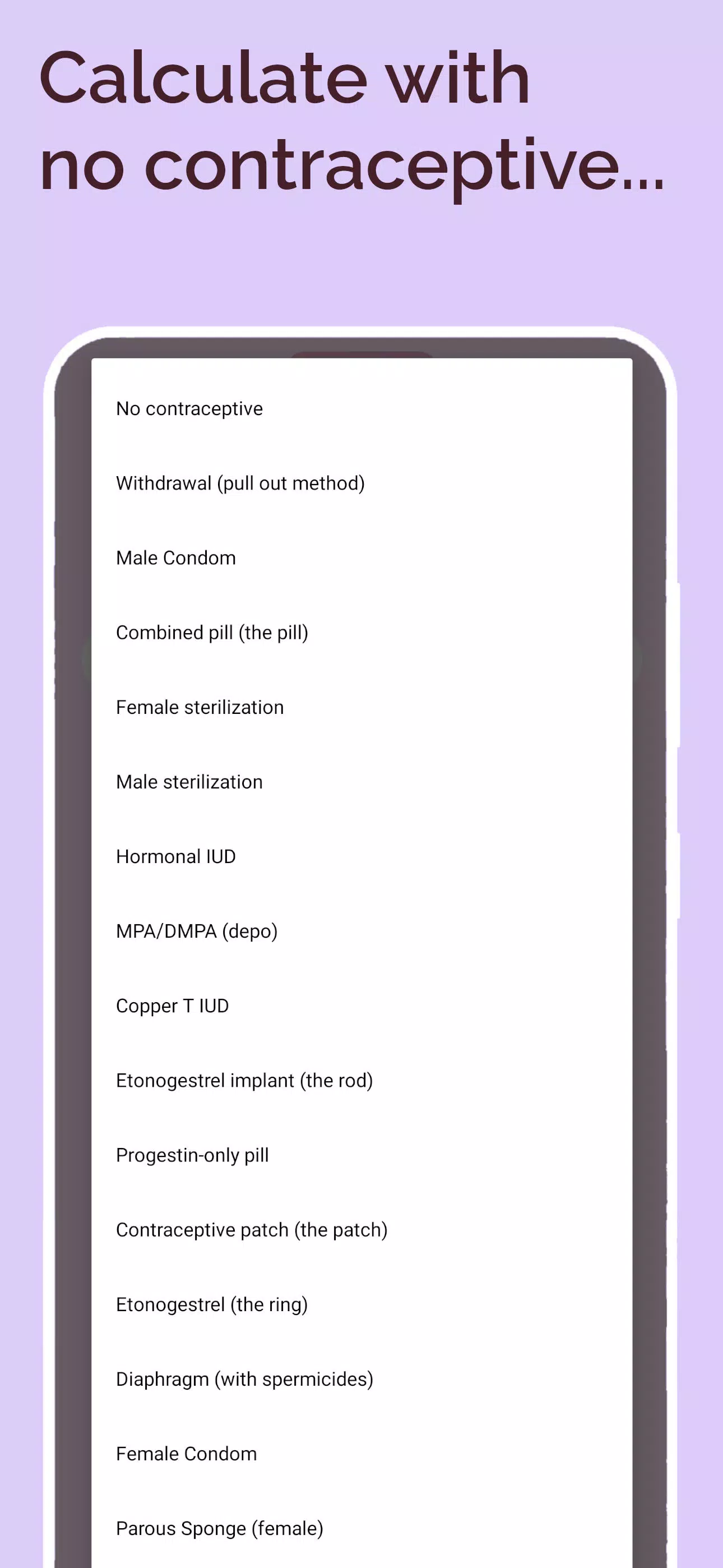Pregnancy Chance Calculator Screenshots