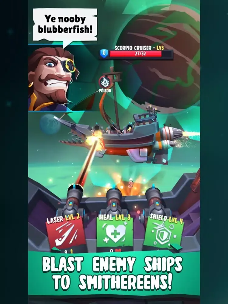 Tangkapan skrin Space Pirate Battle iPad 