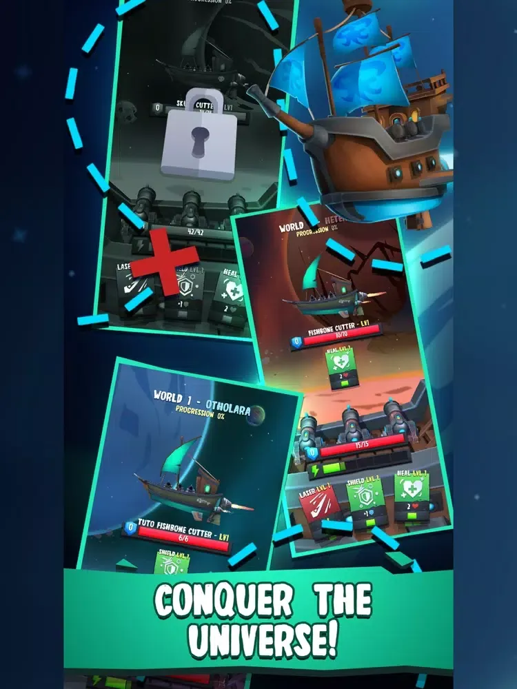 Tangkapan skrin Space Pirate Battle iPad 