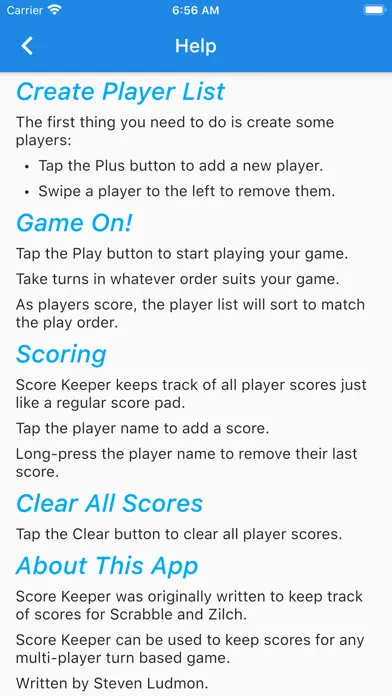 Captures d'écran de Score_Keeper
