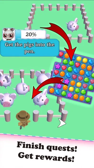 Animal Ville - Match 3 Puzzle سکرین شاٹس