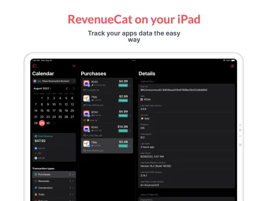 صور RCKit - RevenueCat Dashboard iPad 