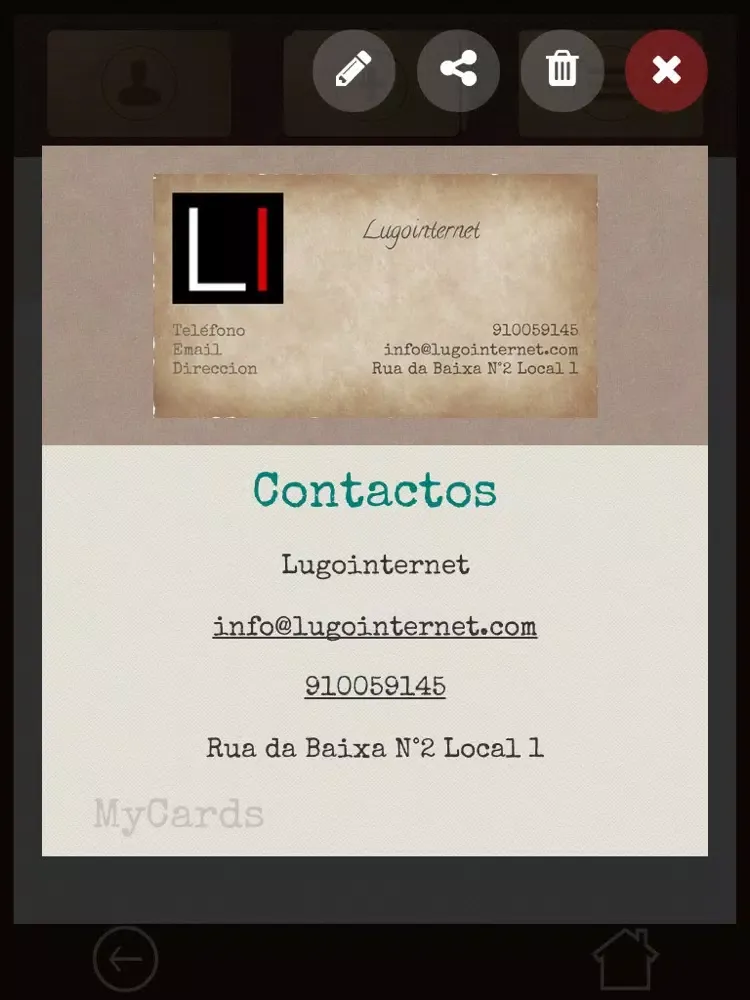 My Cards - Tus Tarjetas de Visita iPad  स्क्रीनशॉट