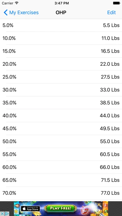 RepMax Percentage Screenshots