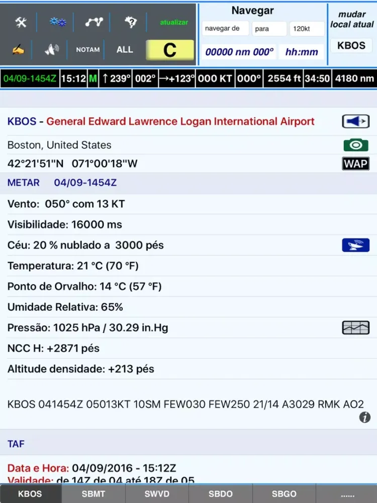 AeroInfo iPad  スクリーンショット