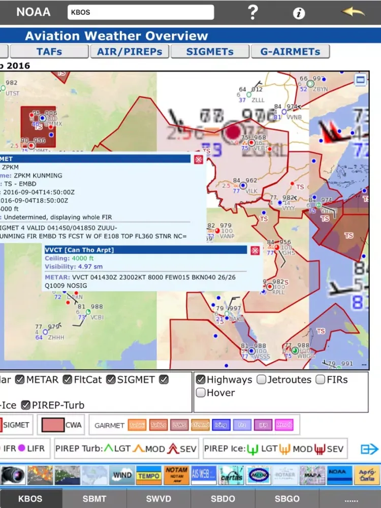 AeroInfo iPad  スクリーンショット