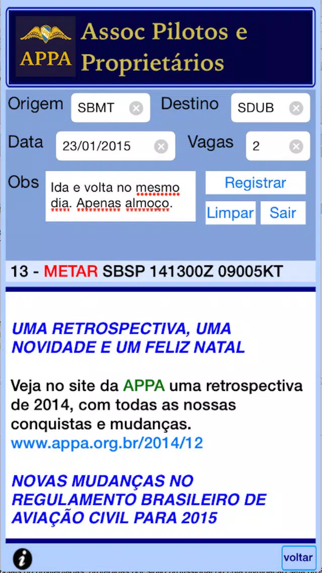 Captures d'écran de AOPA BR