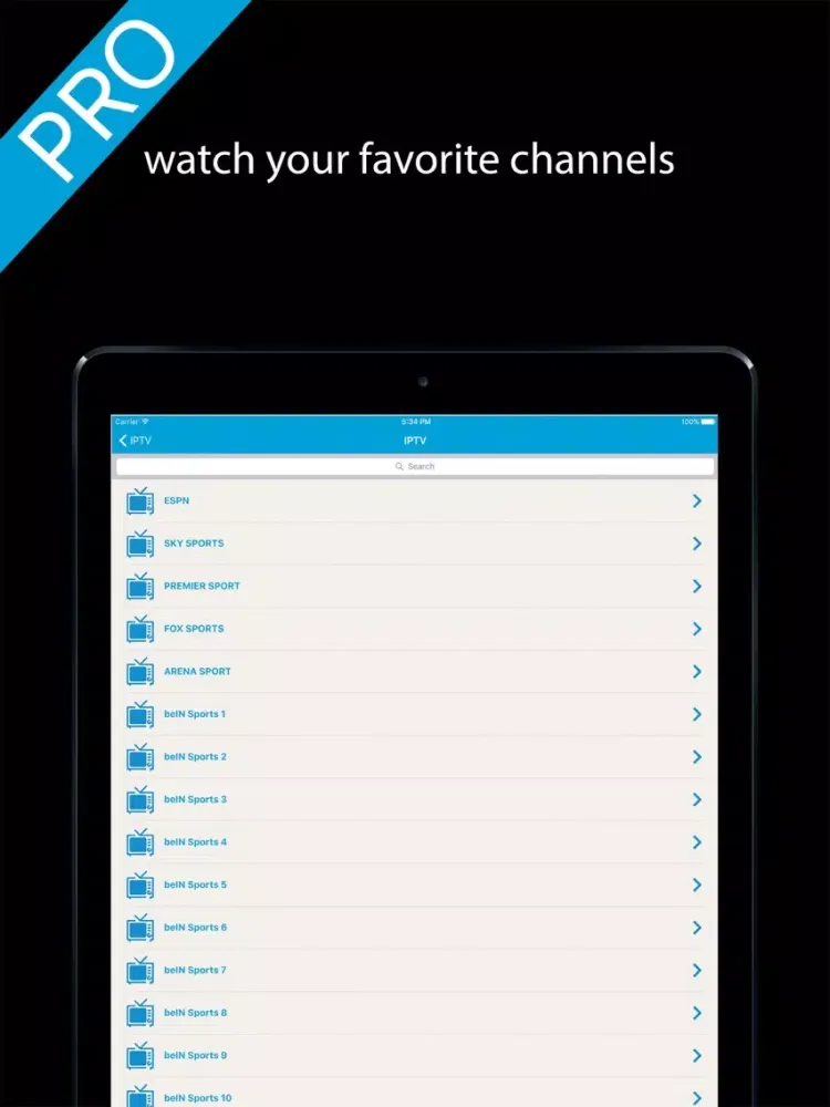 IPTV World Premium: Watch TV Channels iPad  स्क्रीनशॉट