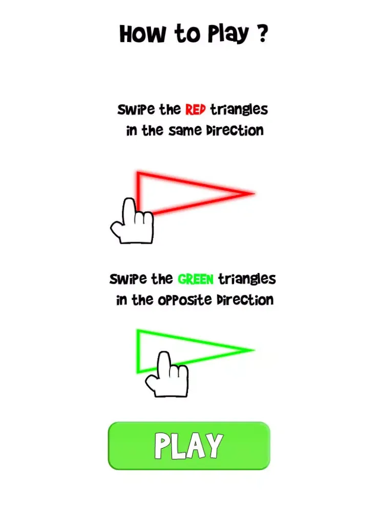 Zrzuty ekranu Triangles - Swipe Red & Green Neon Signs in Right Direction iPad 