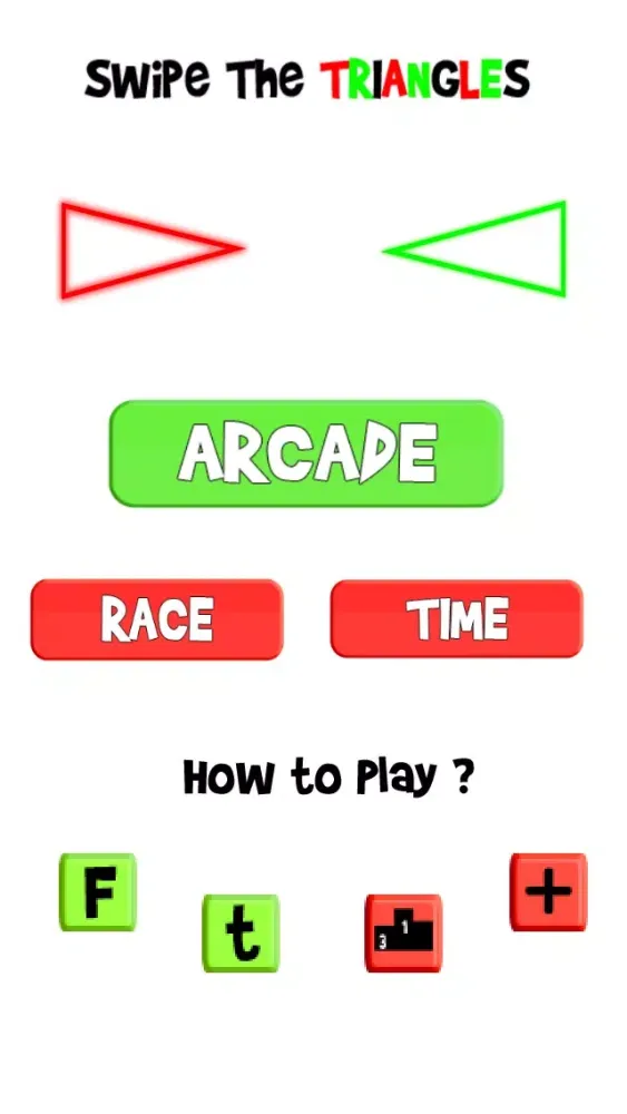 Zrzuty ekranu Triangles - Swipe Red & Green Neon Signs in Right Direction