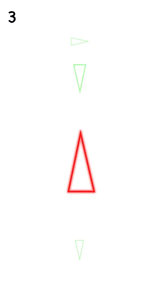 Zrzuty ekranu Triangles - Swipe Red & Green Neon Signs in Right Direction