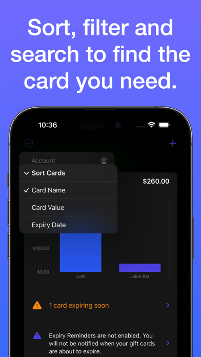 Giftly: Gift Card Tracker سکرین شاٹس