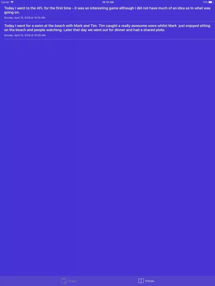 Captures d'écran de Today I (Journal) iPad 