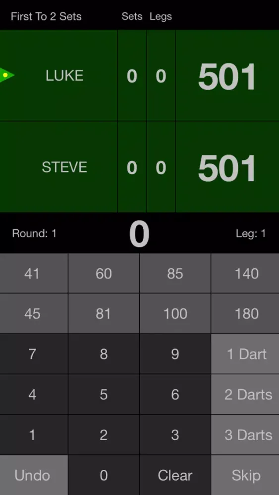X01 Darts Scoreboard Ekran Görüntüleri