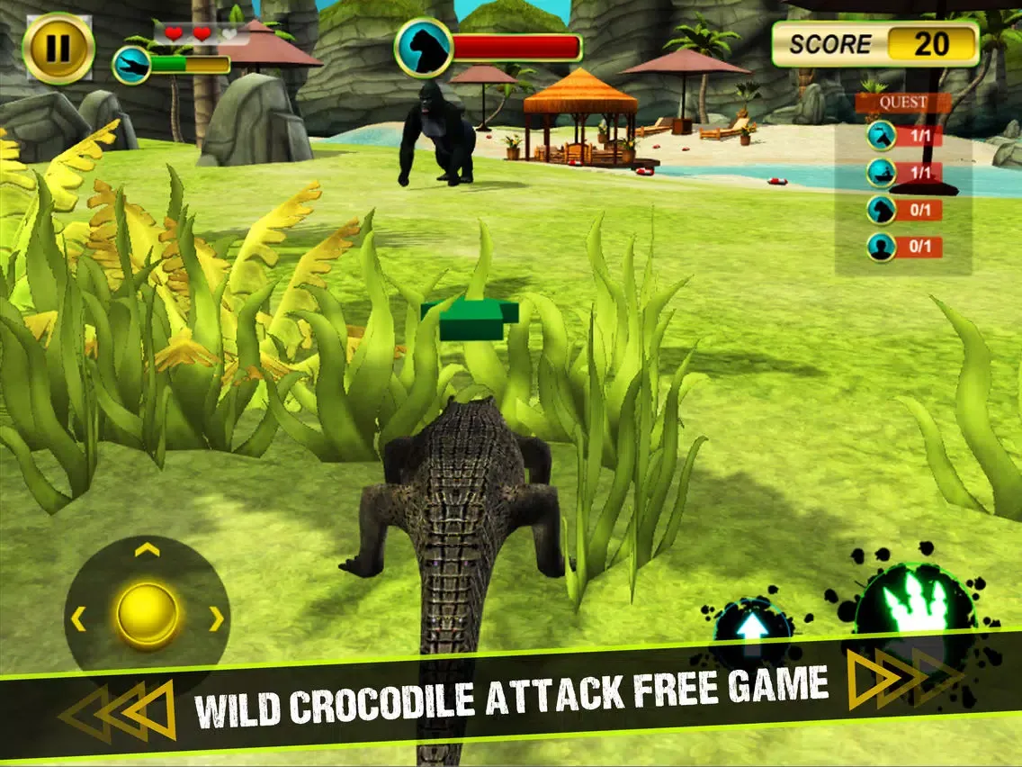 Wild Crocodile Attack 3D Game iPad 應用截圖
