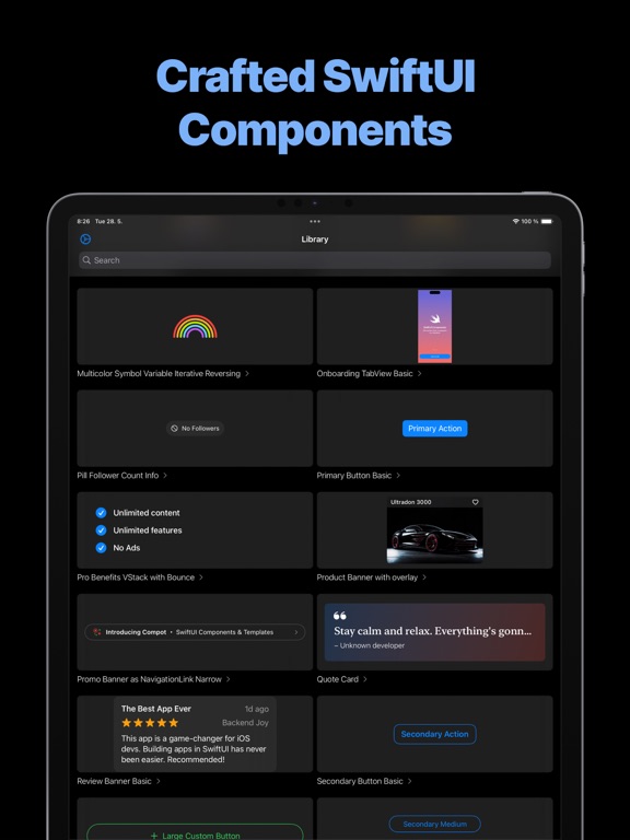 Capturas de pantalla de SwiftUI Components – Compot iPad 