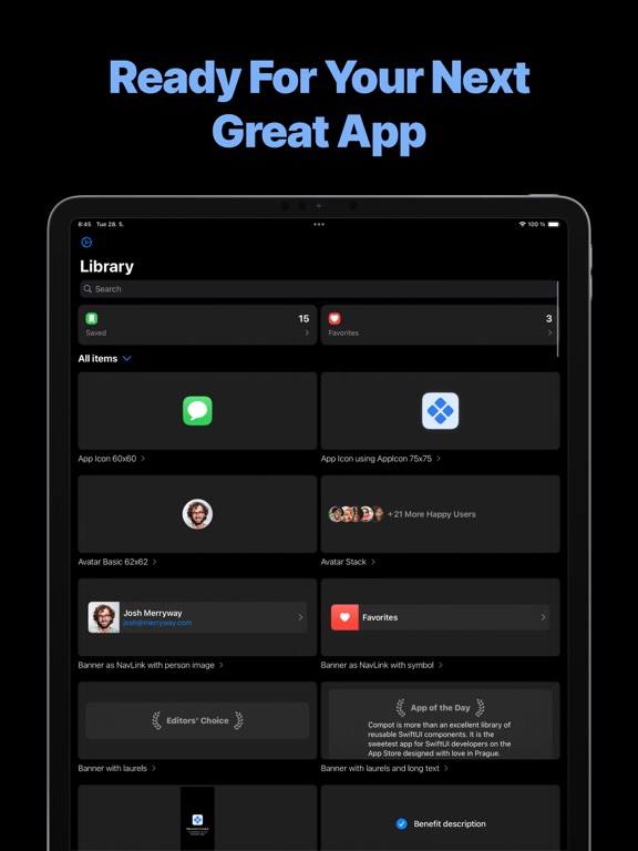 Capturas de pantalla de SwiftUI Components – Compot iPad 