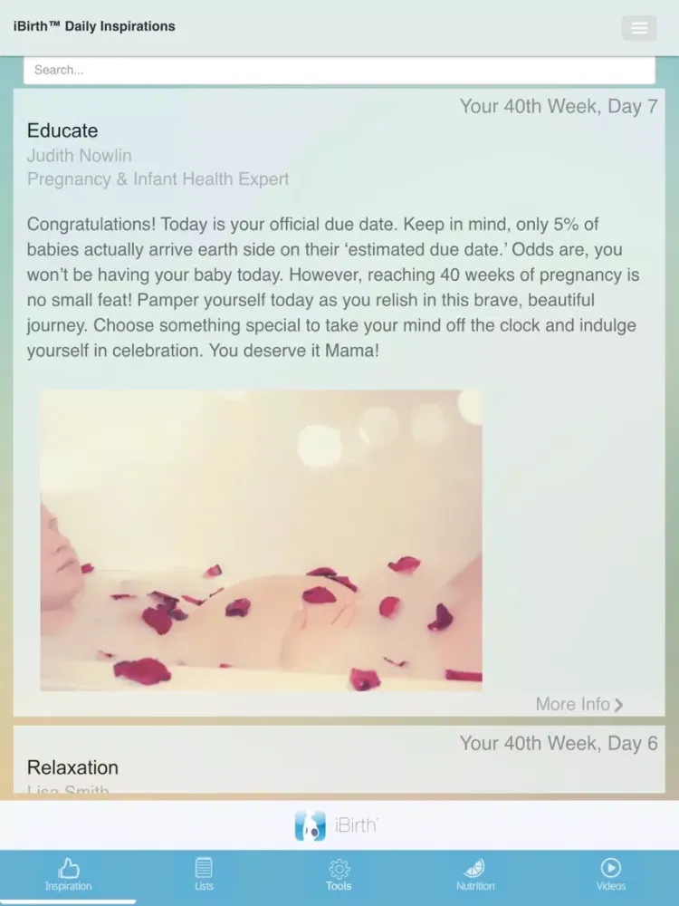 iBirth™ Daily Pregnancy, Postpartum & Baby Tracker iPad  स्क्रीनशॉट