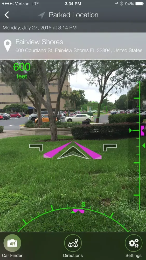 Find My Car - Automated Parking with Augmented Reality Screenshots