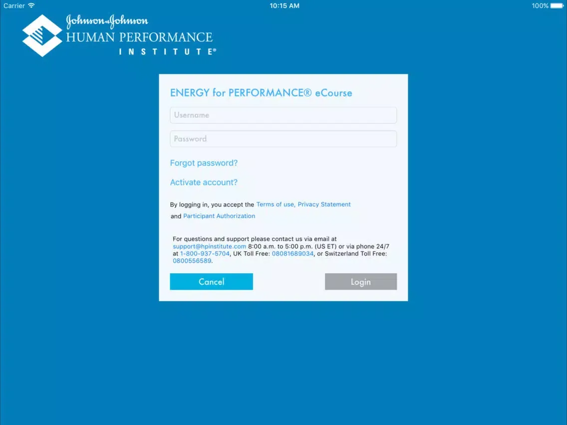 Capturas de tela do E4P Course iPad 