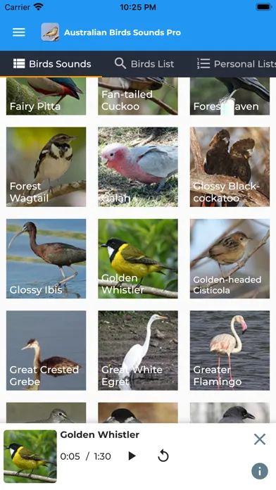 Скриншоты Australian Birds Sounds Pro